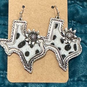 New Western Texas Cow Pattern Flocking Dangle